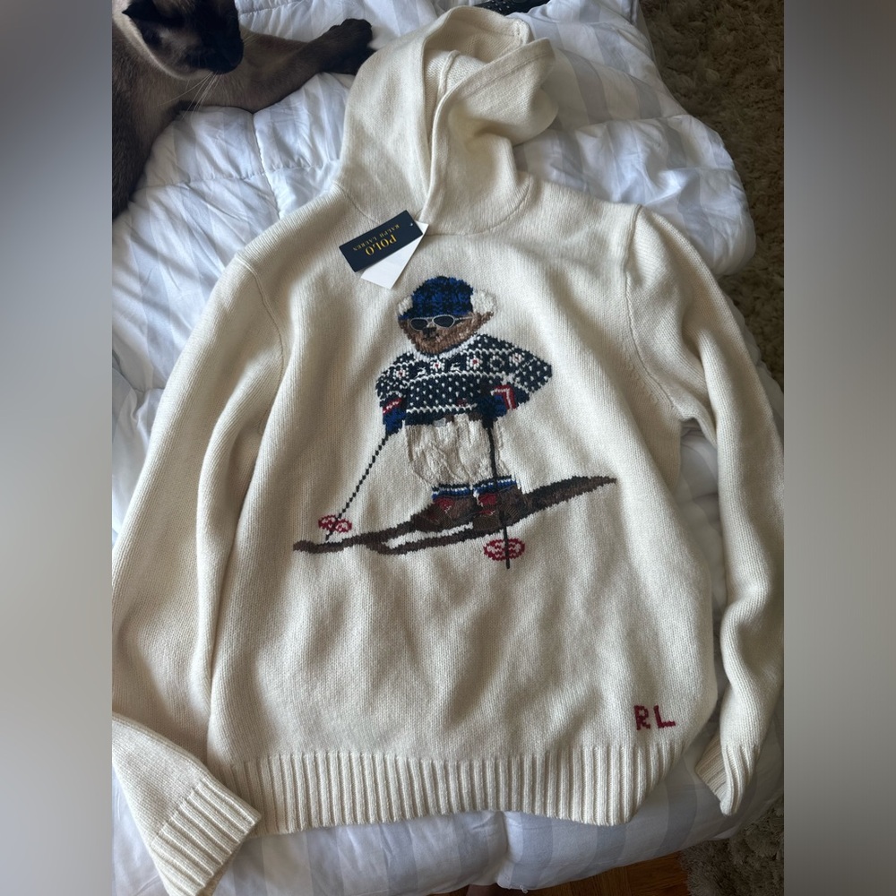 Ralph Lauren Polo Bear Sweater Hoodie, Large